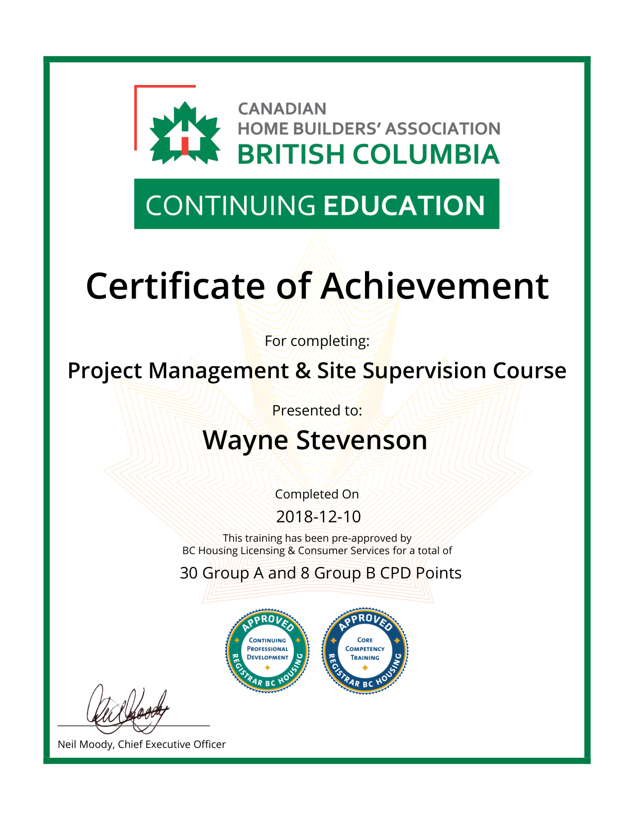 CHBA BC Building Code Compliance